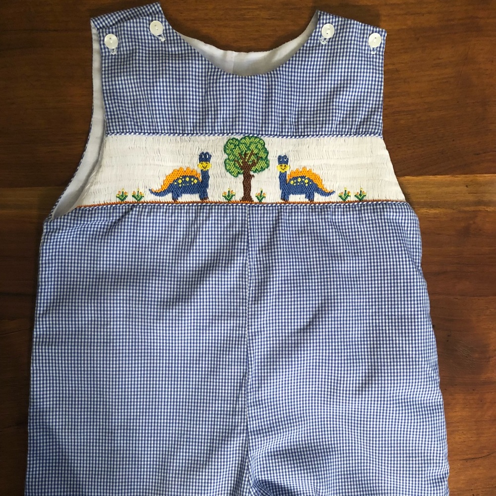 Smocked dinosaur Jon Jon